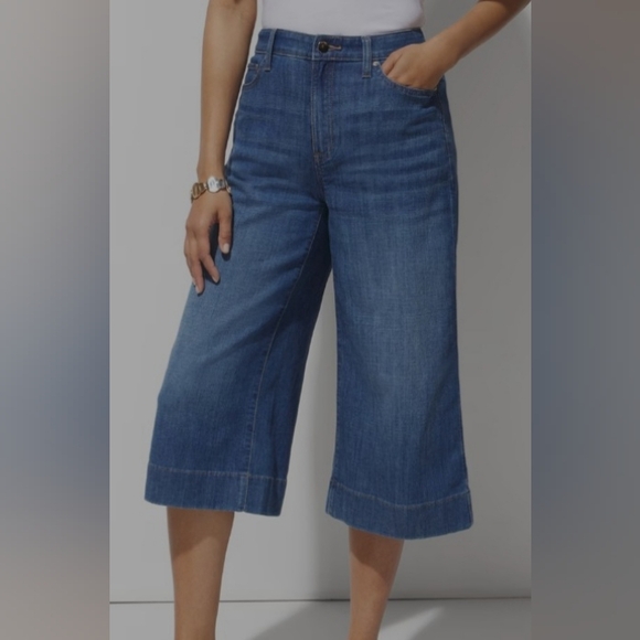 Chico's Denim - NWT Chico's Denim Wide Leg Culottes Cropped Gaucho Jeans Size 16 Chico's Size 3